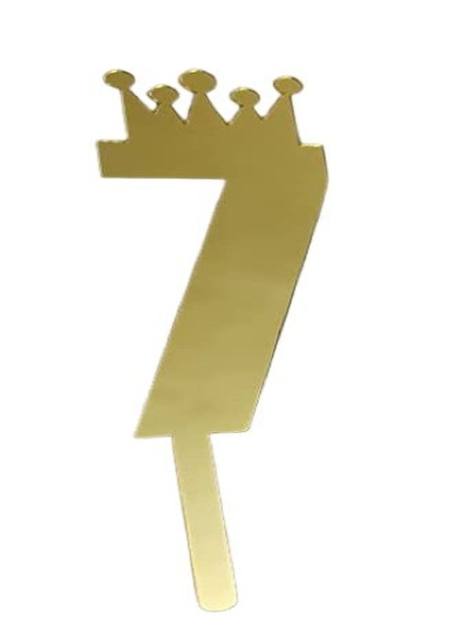 موريل زينة كعكة موريل الذهبية اللون رقم 7 مع زينة عيد ميلاد سعيد لتزيين كعكة عيد ميلاد الأطفال، أعلام للبنات/الأولاد/الأطفال. - Image 3